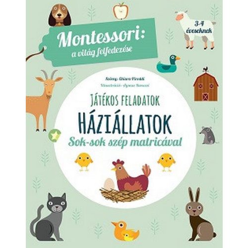 Háziállatok - Montessori foglalkoztató füzet 3-4 éveseknek