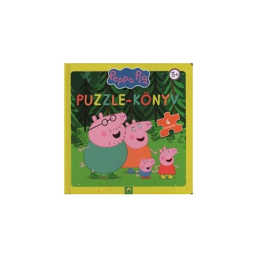 Peppa Malac: Puzzle-könyv - 4 kirakóval (sárga)