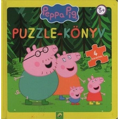Peppa Malac: Puzzle-könyv - 4 kirakóval (sárga)