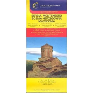 Szerbia, Montenegró, Bosznia-Hercegovina, Macedónia, Koszovó térkép (1:800 000) /Európai autótérképe