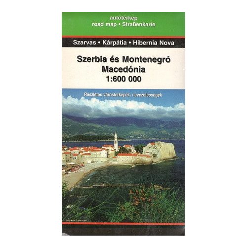 Szerbia és Montenegró, Macedónia autótérkép 1:600 000